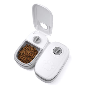 Automatic Two-Meal Pet Feeder for Cats and Small Dogs